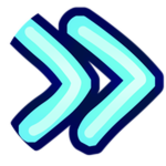 Official x2 Game Speed gamepass icon: two cyan arrows