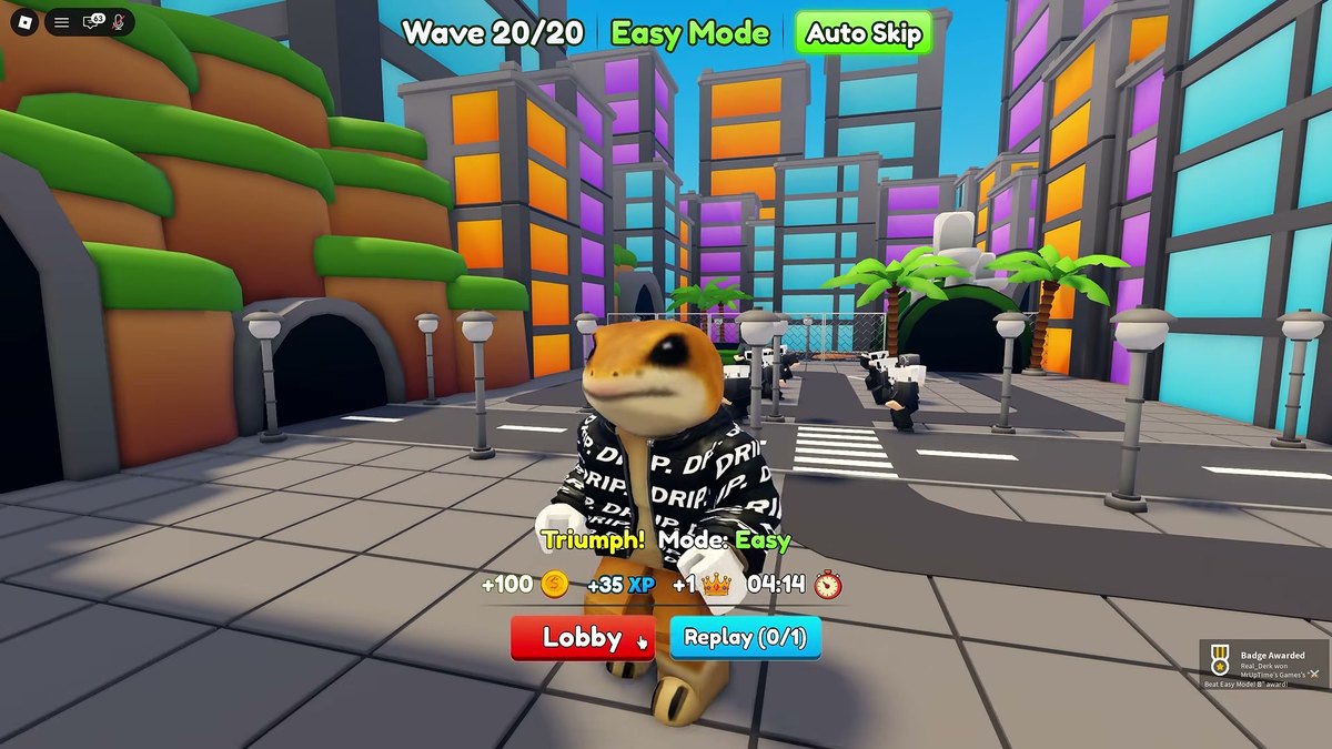 The lobby rewards area where finished-run rewards are collected