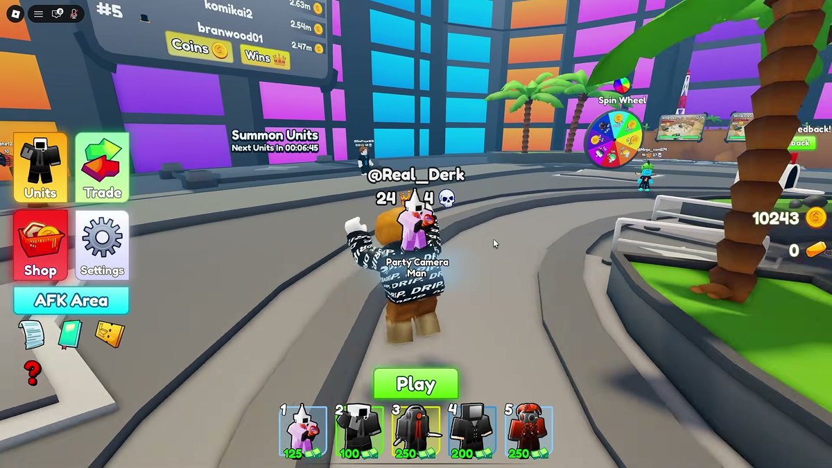 The lobby with the left-hand menu where the game keeps its own panels