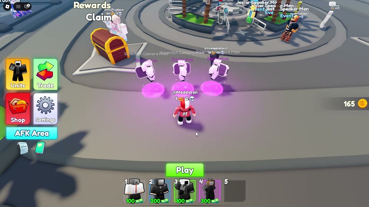 The lobby AFK Area, where Coins accumulate while you are away from the keyboard