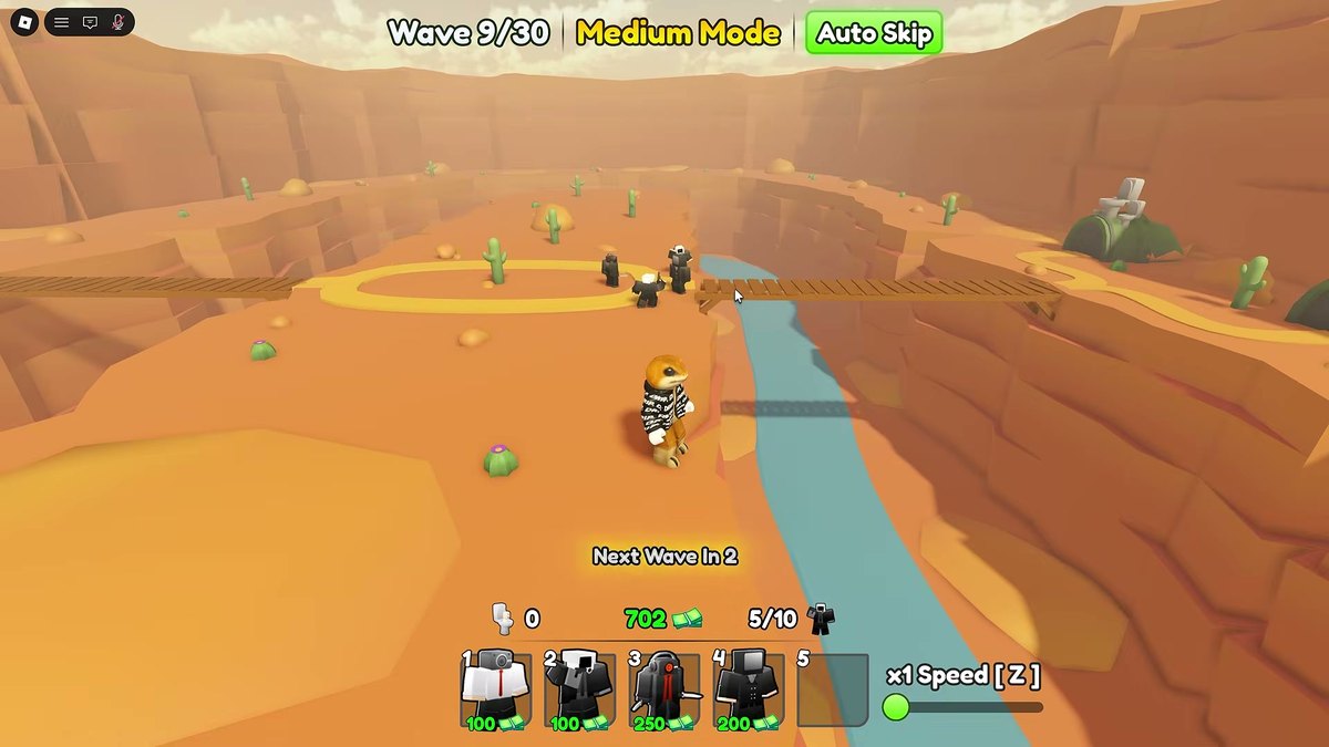 Medium mode: 30 waves on the counter and units holding a lane